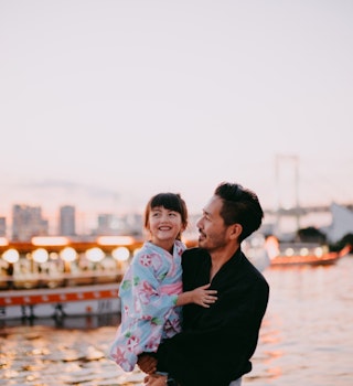 Dad and daughter in Tokyo, Japan