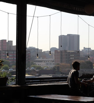 Enjoy a drink with great views of Jo'burg.