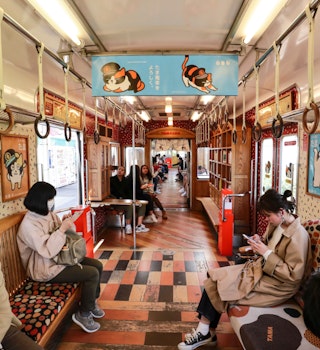 WAKAYAMA , JAPAN - MAR 26 2019 : The lovely interior decorate of Tama train for travel between Wakayama station to Kishi station, the famous country side travel in Wakayama.; Shutterstock ID 1357162148; your: Brian Healy; gl: 65050; netsuite: Lonely Planet Online Editorial; full: Lonely Plan-it: Japan train travel
1357162148